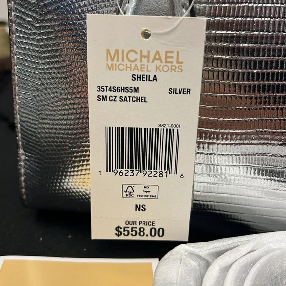 NWT MICHAEL KORS ‘Sheila’ SNAKE EMBOSSED HANDLE CROSSBODY BAG - Picture 7 of 11